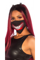 Trendy wasbaar gezicht mond masker met print zwart